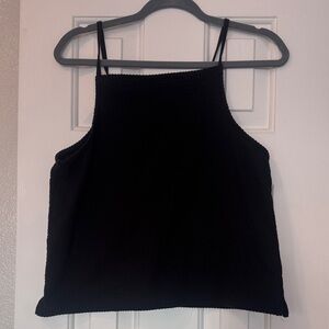 Madewell Black textured square neck tank size Small